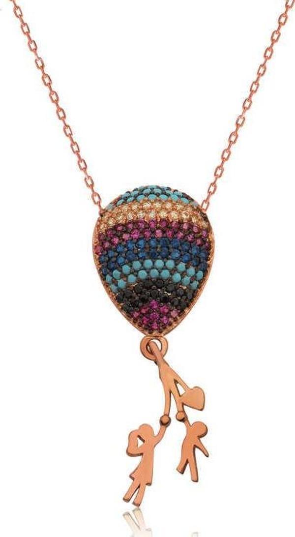 Gümüş Uçan Balon Bayan Kolye - Image 1