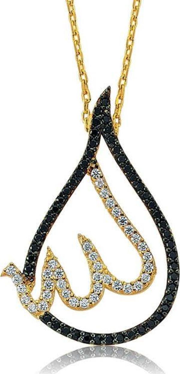 Gümüş Allah Yazılı Bayan Kolye - Image 1