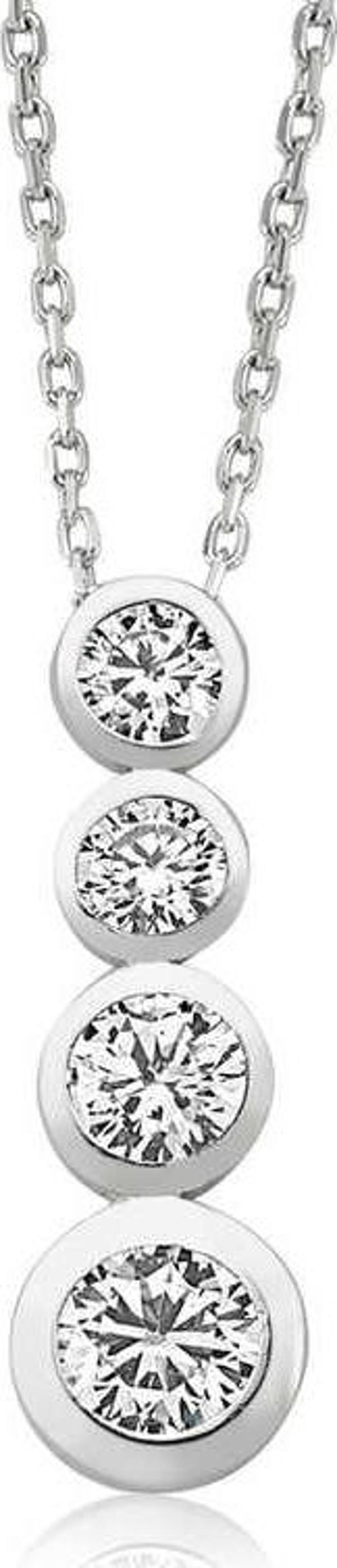 Gümüş 4 Taş Bayan Kolye - Image 1