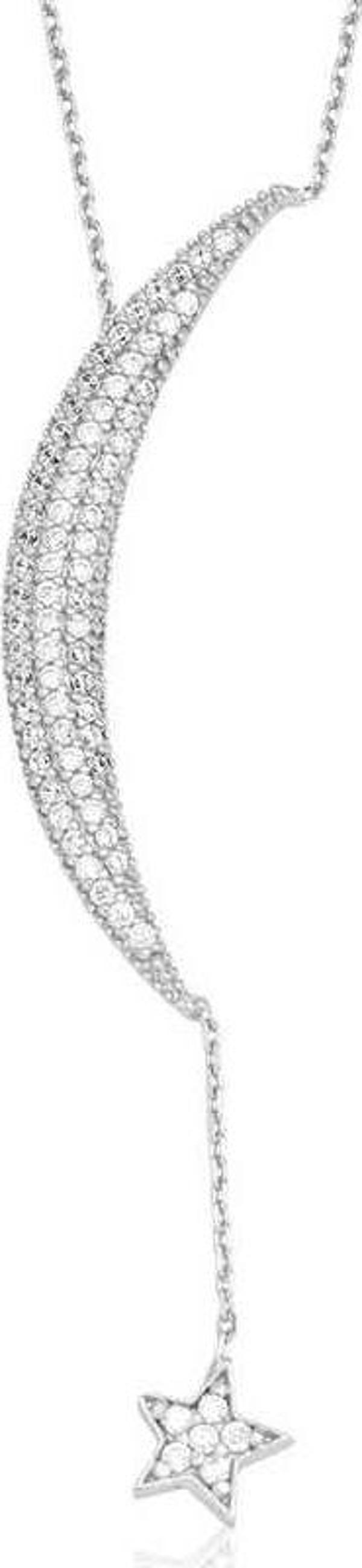 Gümüş Zincirli Ay Yıldız Bayan Kolye - Image 1