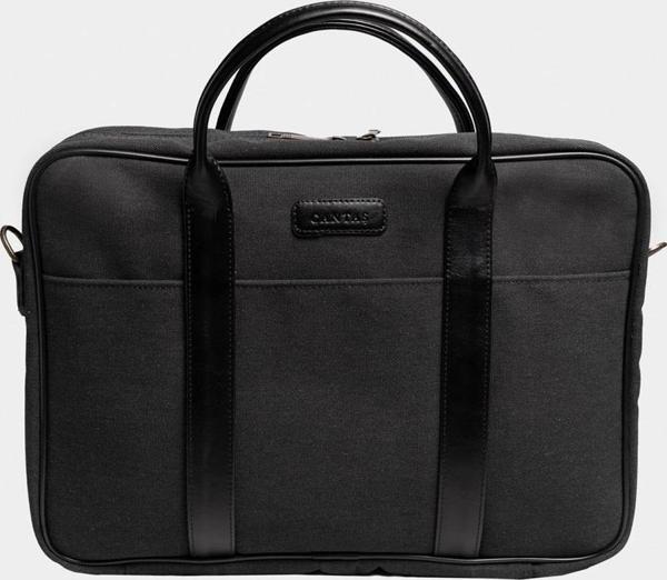 Retro Kanvas 35X23 Evrak ve Laptop Çantası 13 İnç Siyah - Image 1
