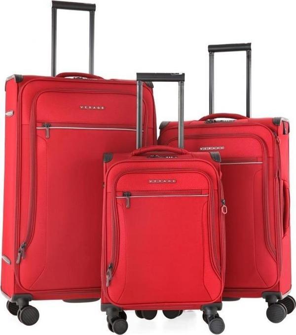 Verage GM21002W Kumaş 3 lü Valiz Seti Kırmızı - Image 1