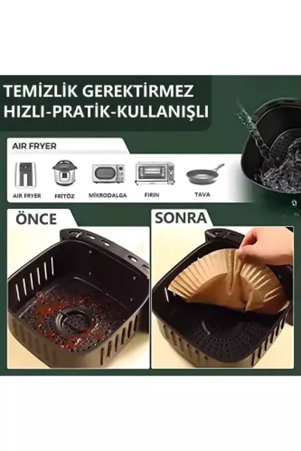 Büro Ev Ofis Mutfağı için 50ADET Yağlı Fritöz Pişirme Kağıdı Seti - Image 1