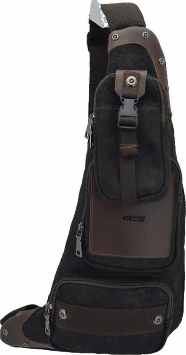 Ccs Kanvas Kumaş Sırt Çantası Body Bag Siyah - Image 1