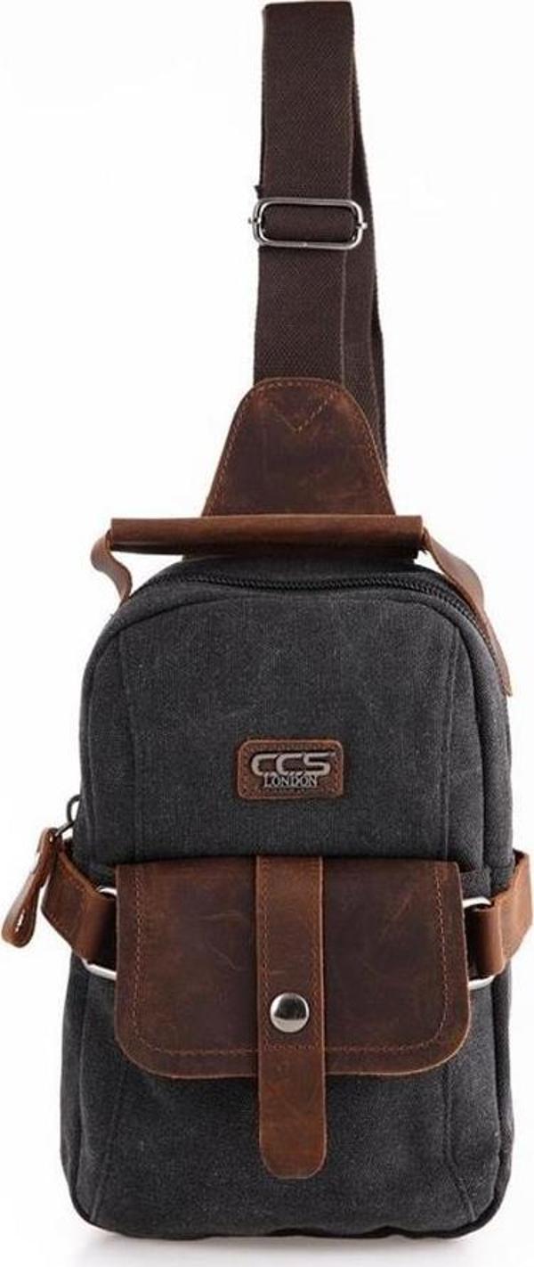 Ççs 51396 Kanvas Omuz Askılı Çapraz Çanta Siyah - Image 1