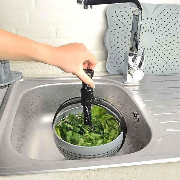 Büro Ev Ofis Mutfağı için Ekstra Dönerli Süzgeç Hızlı Salata Süzücü Kurutucu Süzme Aparat - Image 1