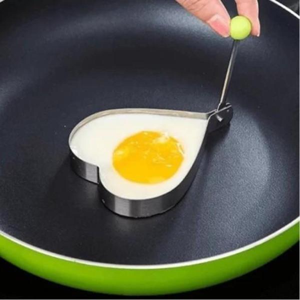 Büro Ev Ofis Mutfağı için Metal Yapım Kalp Tip Omlet Krep Kalıbı - Image 1