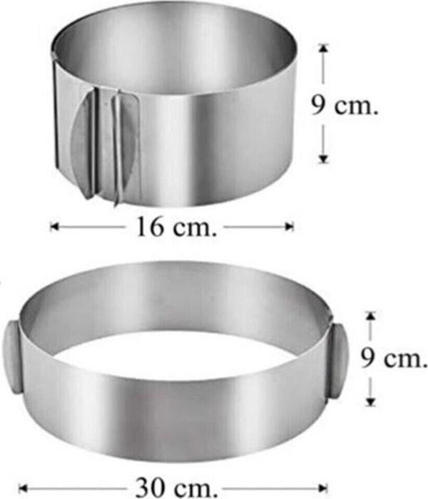 Büro Ev Ofis Mutfağı için Paslanmaz Metal Ayarlı Kelepçeli Oval Kek Kalıbı - Image 1