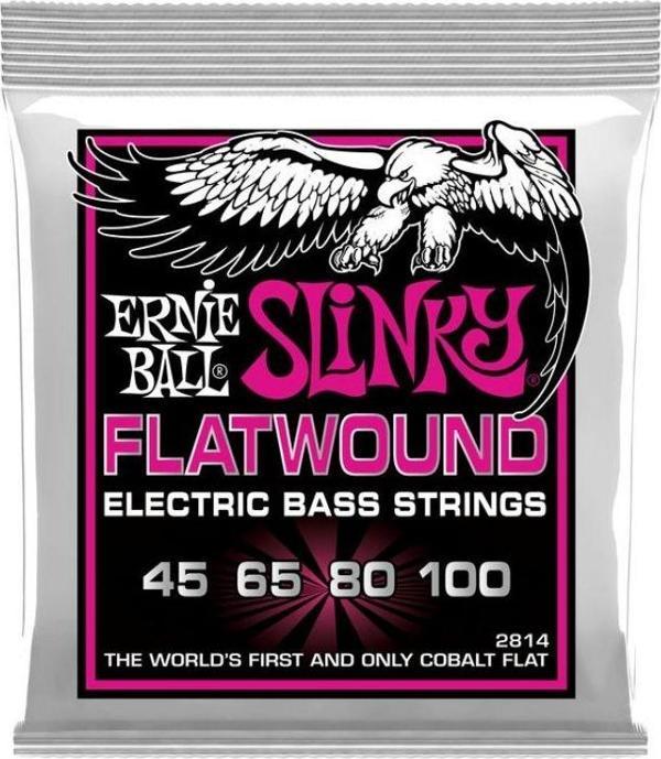 ERNIE BALL P02814 - Super Slinky Flatwound 45-100 Bas Gitar Teli - Image 1