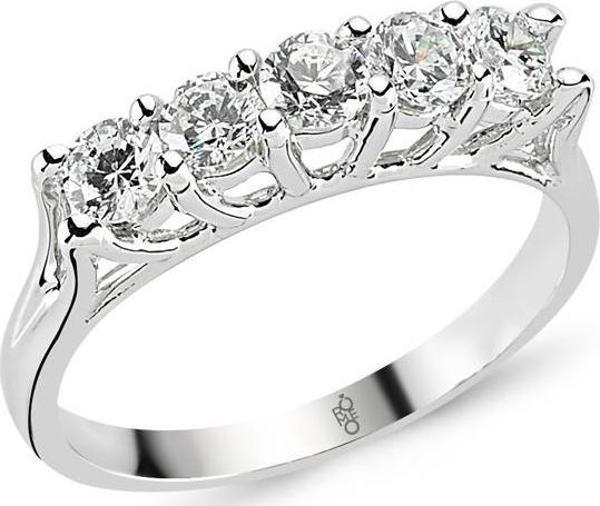 18 Ayar Altın 1.00 Ct Pırlanta Beştaş Yüzük RMY500 - Image 1