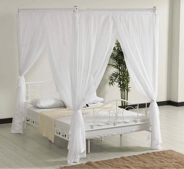 Reyo Pero Sultan Tek Kişilik Başlıklı Metal Beyaz Karyola 90x190 - Image 1