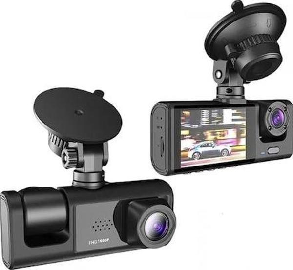 Full HD 3 Kameralı Araç İçi Kayıt Kamerası Sesli Arka Kameralı 2 İnç Ips Ekran - Image 1