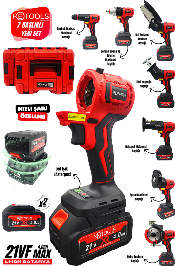 RETOOLS 7 BAŞLIKLI ŞARJLI SET ( KAFA DEĞİŞEN ) MODEL - Image 1