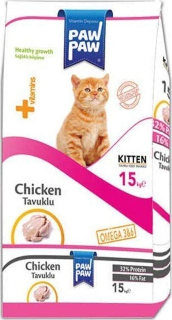 Paw Paw Kitten Tavuk Etli Yavru Kedi Maması 15 Kg - Image 1