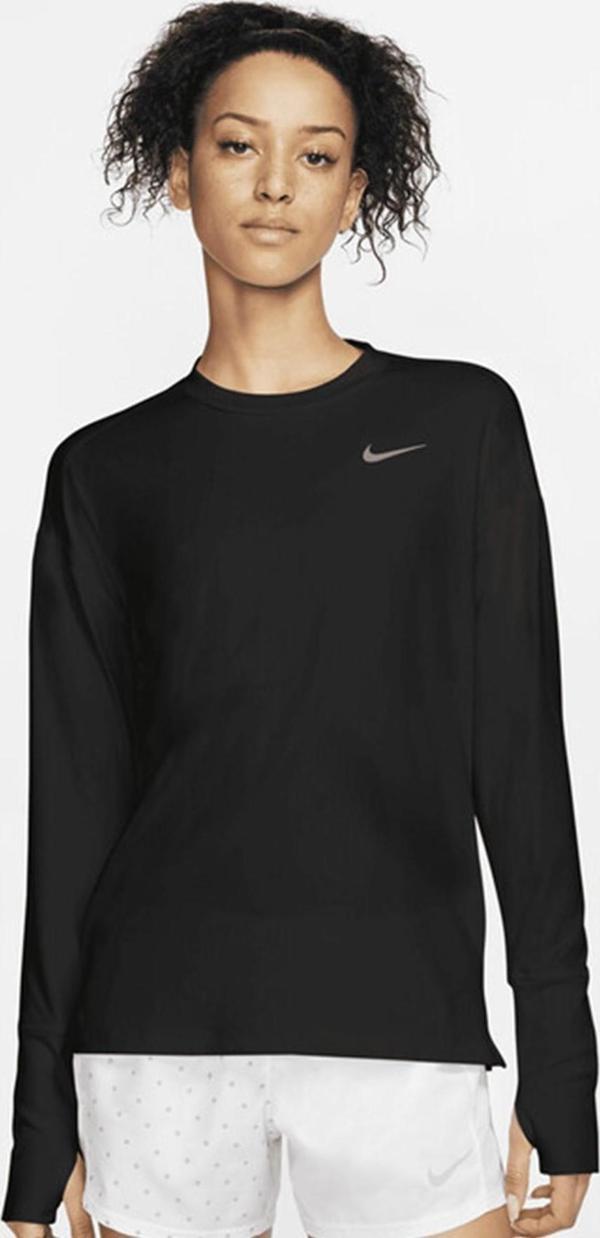 Nike Dri Fit Element Women's Running Sweat Uzun Kollu Koşu Antrenman Üstü Siyah - Image 1