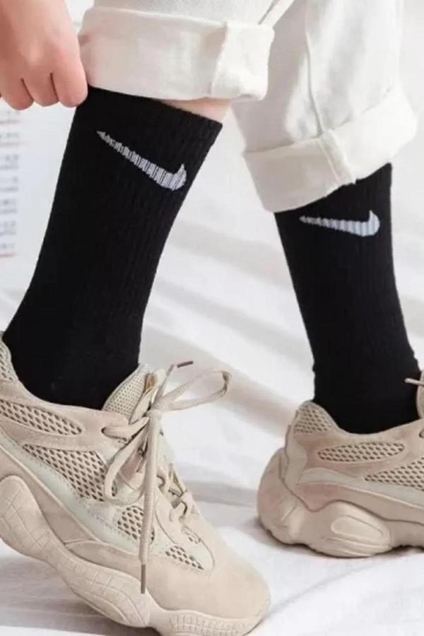 Nike Cushioned 3 Pack Cotton Crew Socks 3 lü Pamuklu Spor Çorap Siyah - Image 1