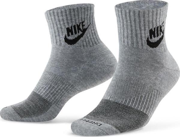 Nike Everday Plus Cushioned Ankle Günlük Yastıklı Ayak Bileği Çorapları 2 li Gri - Image 1