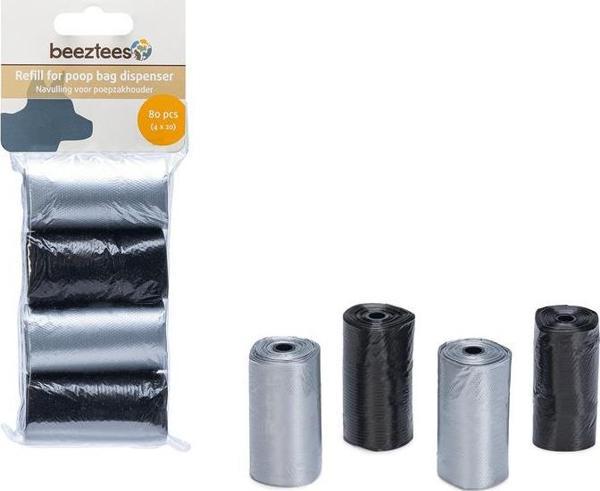Beeztees Köpek Dışkı Toplama Poşeti, Siyah Gri, 4x20Adet - Image 1