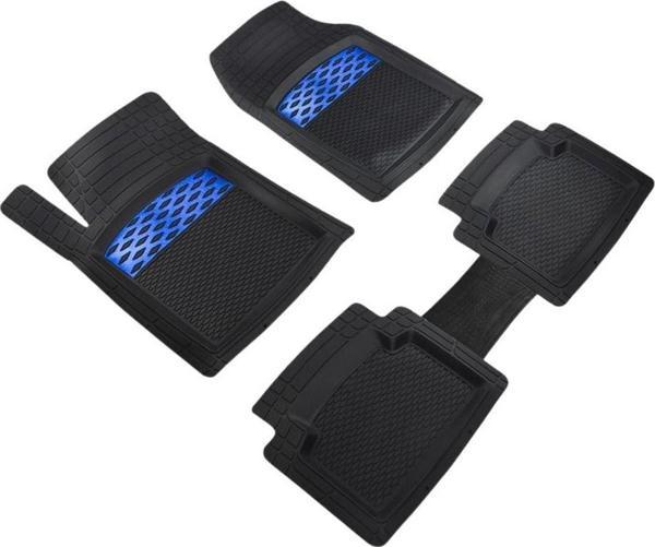 Volkswagen Polo Basicline Uyumlu 3D Havuzlu Oto Paspas Modern Serisi Kesilebilir Model Mavi - Image 1