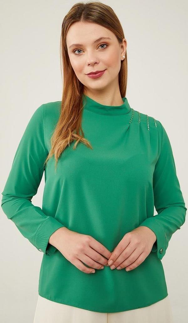 Benetton Tek Omuz İşlemeli Şifon Bluz - Image 1