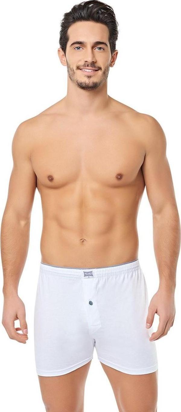 Tutku Erkek Penye Düğmeli Düz Boxer 0117 - Image 1