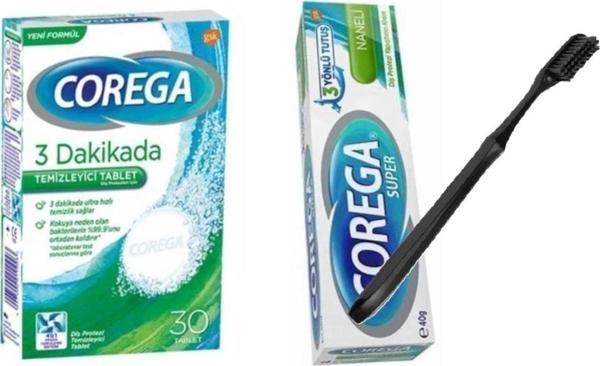 Corega Protez Temizleyici Tablet +yapıştırıcı Krem +fırça - Image 1