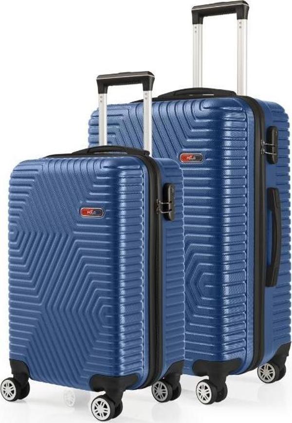 G&D Polo Suitcase Abs Kabin Ve Orta Boy Çivit Mavi 2'li Valiz Seti 600.05-Set-OK - Image 1