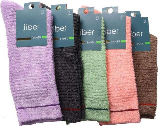 Jiber Kadın Bambu Ters Havlu Soket Çorap 6955 - 12 Adet - Image 1