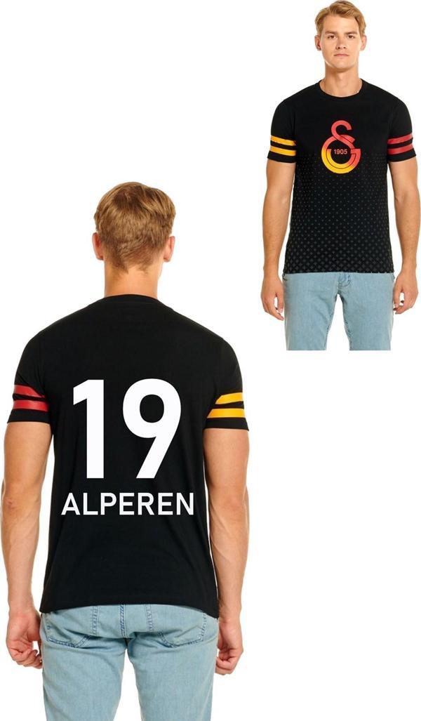 Galatasaray Orijinal Logo Baskılı Siyah Yetişkin T-Shirt İsme Özel - Image 1