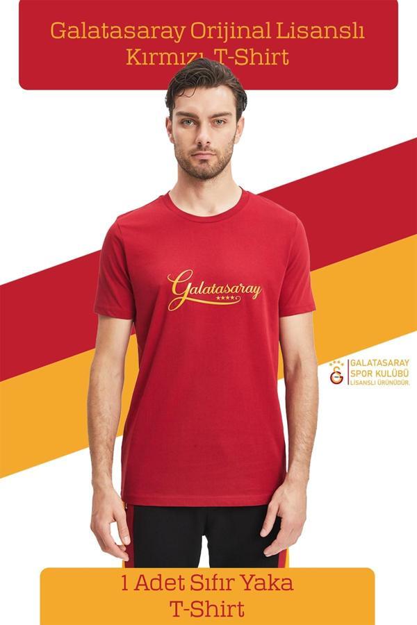 Galatasaray Orijinal Lisanslı Kırmızı Erkek T-Shirt - Image 1