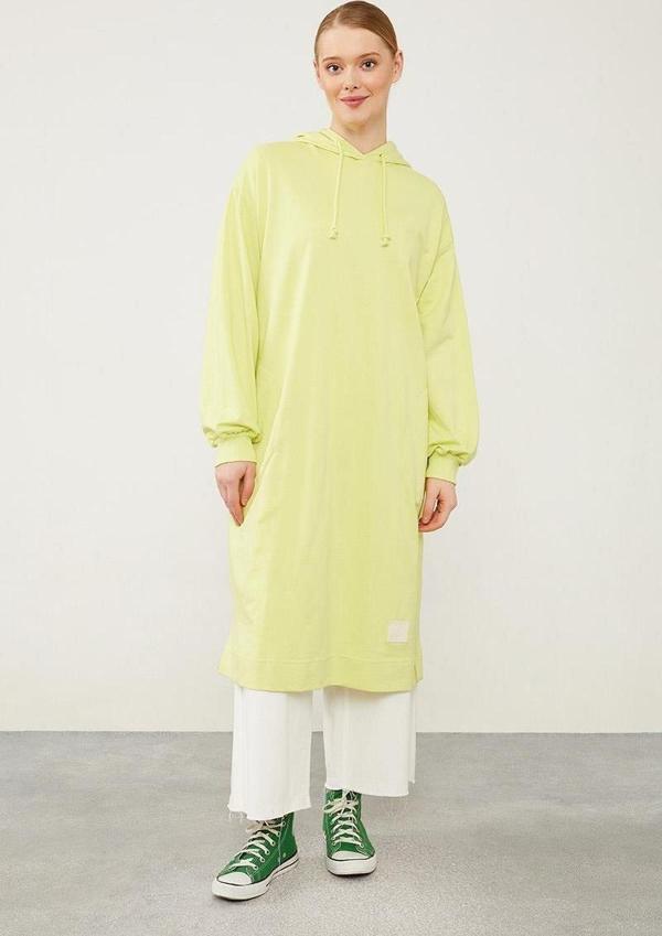 A.Yeşil Kapüşonlu Gizli Cepli Uzun Swaet - Image 1
