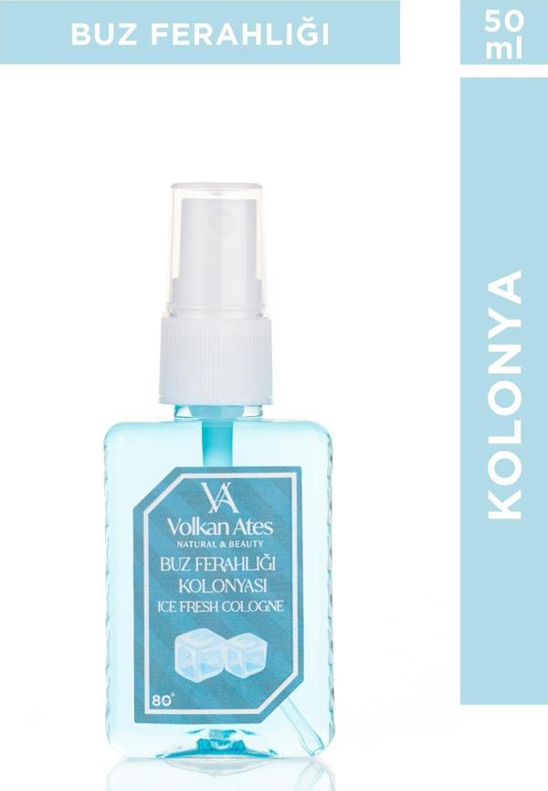 Volkan Ates Natural & Beauty Parfümlü Kolonya - Buz Ferahlığı 50 ml - Image 1
