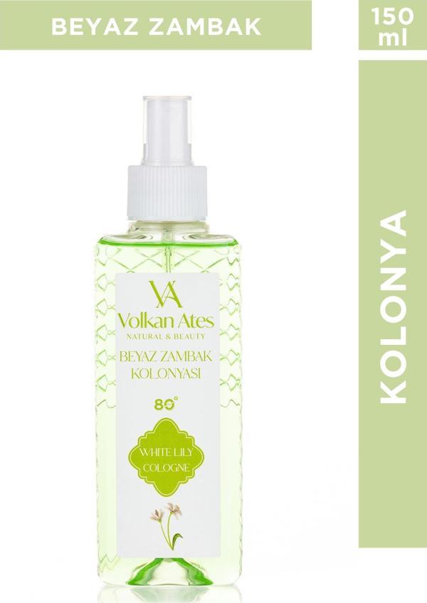 Volkan Ates Natural & Beauty Parfümlü Kolonya - Beyaz Zambak 150 ml - Image 1