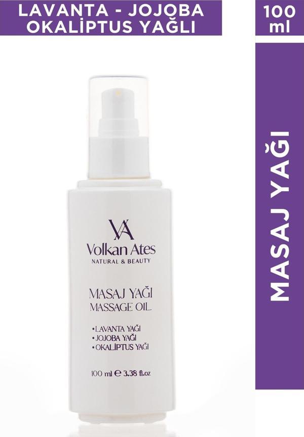 Volkan Ates Natural & Beauty Lavanta & Jojoba & Okaliptus Masaj Yağı Cam Şişe 100 ML  - Image 1