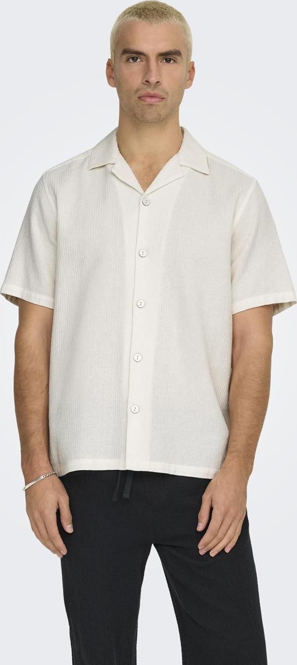 ONLY & SONS Erkek Waffle Kumaş Yazlık Resort Gömlek - ONSBertil Model" - Image 1