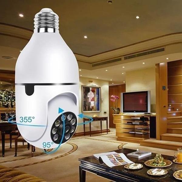 Büro Ev Ofis Yazlık için Hareket Algılar Gece Ses Görüş 360 Döner Ampul Wifi Kamera - Image 1