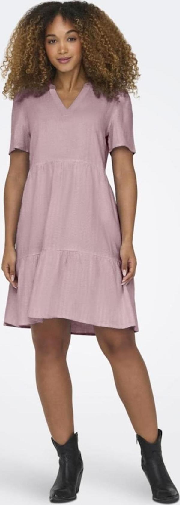 ONLTIRI-CARO S/S V-NECK LIN DRESS CC PNT  - Image 1