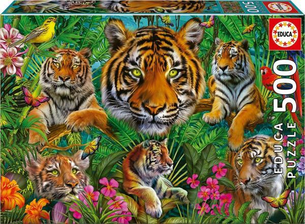 500 Parça Kaplan Ormanı Puzzle - 19902 - Tiger Jungle - Image 1