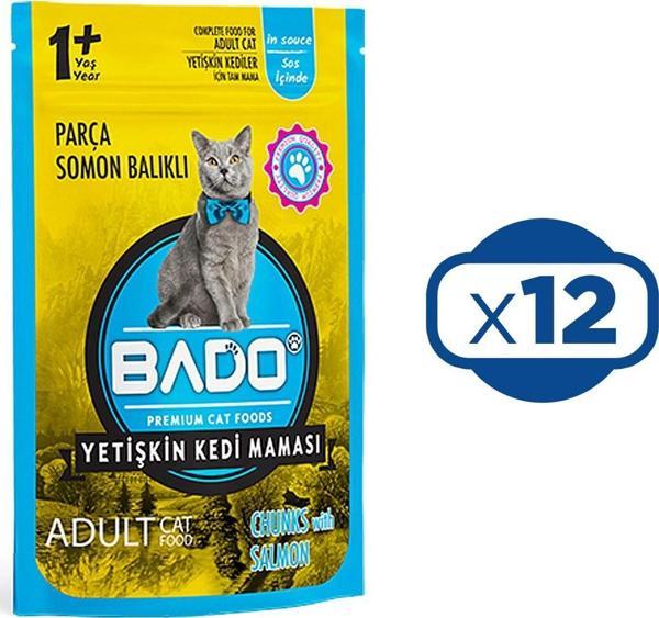 Bado Yaş Kedi Maması Somonlu 85 gr x 12 Adet - Image 1