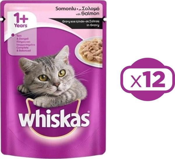 Whiskas Pouch Somonlu Yetişkin Kedi Konservesi 85 gr X 12 Adet - Image 1