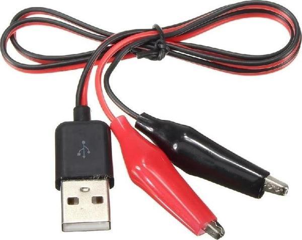 Usb Erkek Krokodil Çevirici Kablo - 5V Kaynak Test Kablosu 60Cm Max 2A - Image 1