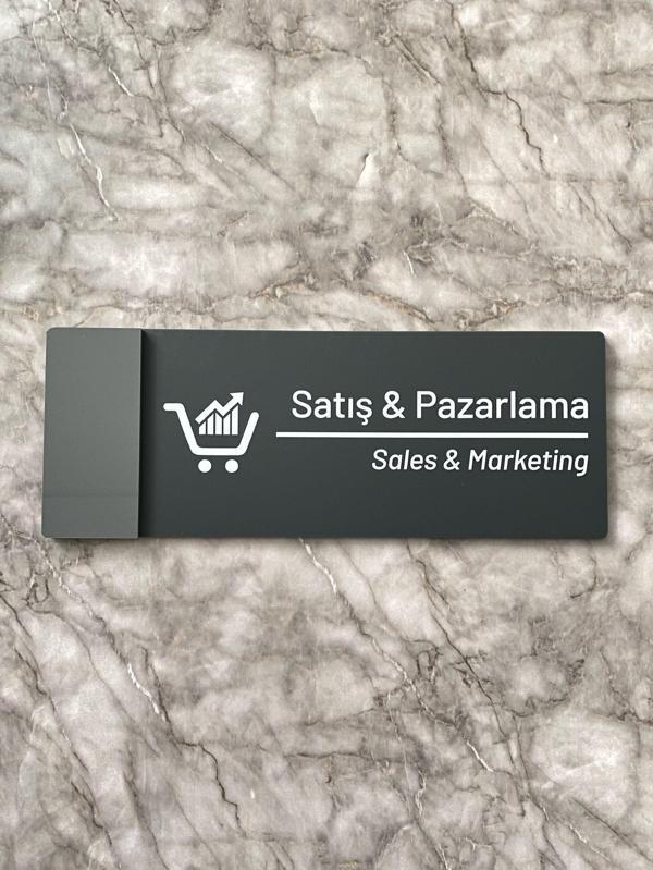 Klasik Seri Mat Antrasit Satış&Pazarlama Yönlendirme Levhası - Image 1