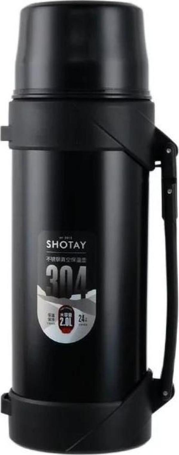 Shotay Çelik Termos 2000Ml Siyah - Image 1
