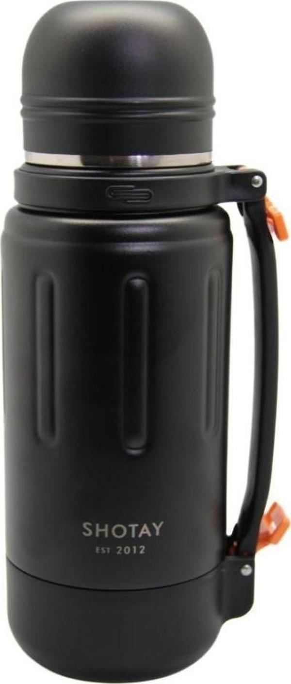 Shotay Durable Çelik Termos Matara 1500Ml Siyah - Image 1