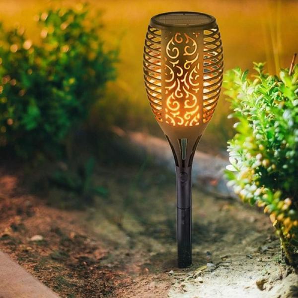 Alev Efektli Solar Meşale Lamba Sarı Led Işık Güneş Enerjili Bahçe Aydınlatma Teras Çim Yol Lambası - Image 1