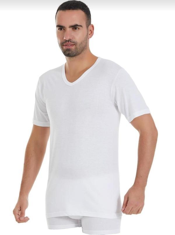 YILDIZ 126 ERKEK MODAL SÜPER İNCE V YAKA KISA KOL ATLET TEKLİ - Image 1