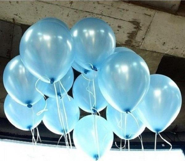 12 Inç Metalik Açık Mavi Balon 10'lu - Image 1