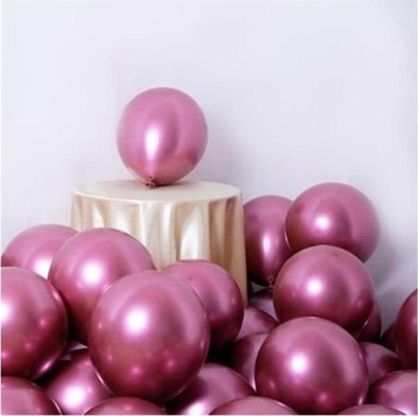 Krom Balon 12" Inç Pembe Renk 5 Adet - Image 1