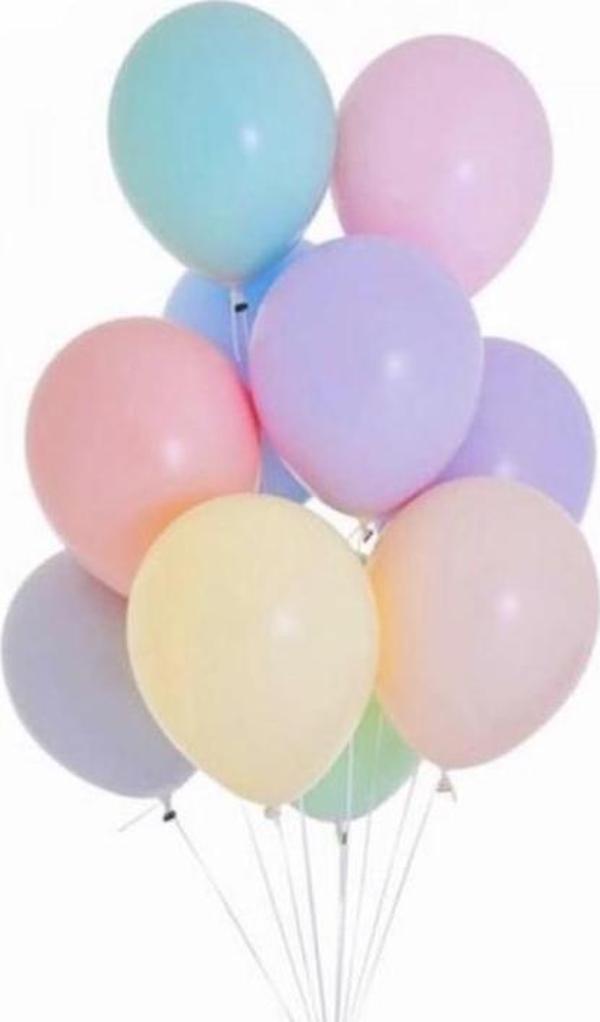 MACARON  SOFT BALON KARIŞIK RENK 12 İNÇ 10 ADET - Image 1