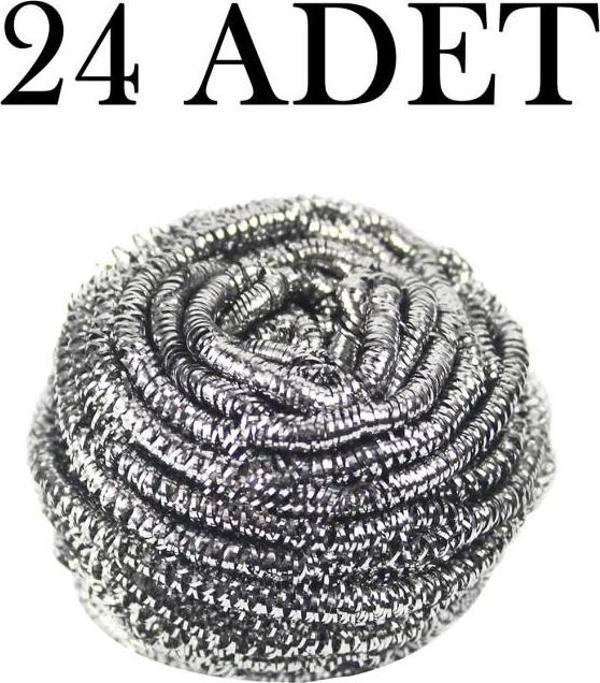 24lü Paslanmaz Krom Bulaşık Ovma Teli Top Tel - Image 1
